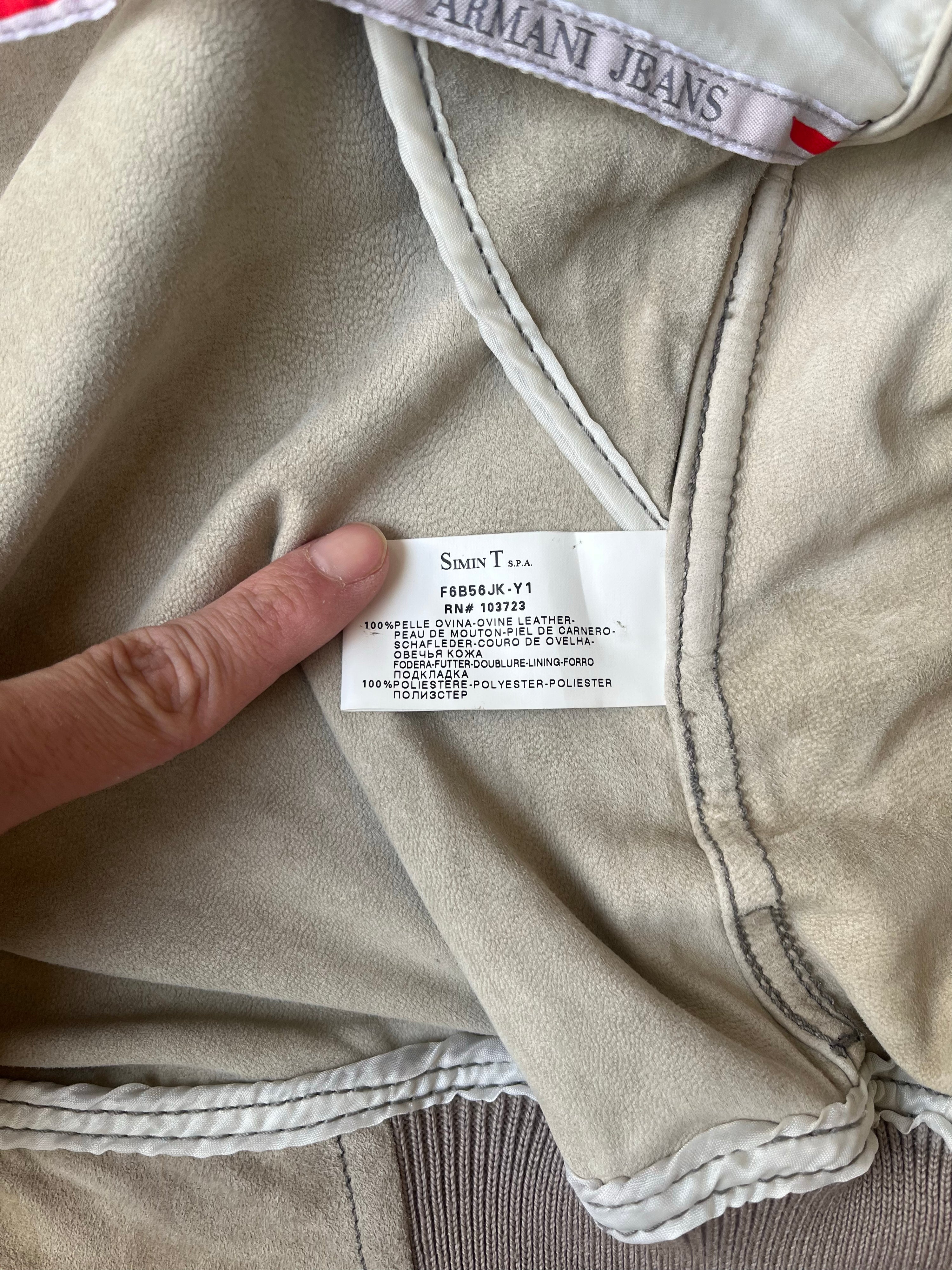 2000's Vintage Armani Jeans Leather Flight Jacket (IT 52)