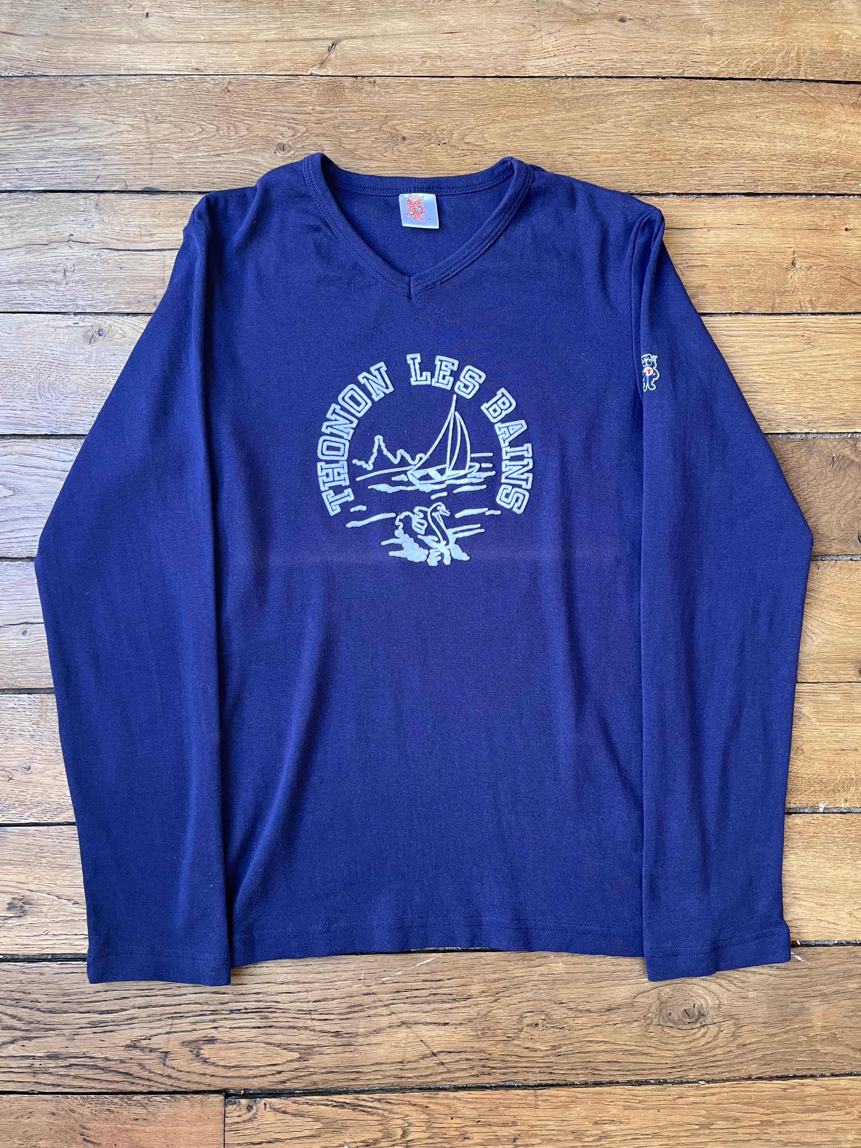 1990s French Vintage Thonon Les Bains Tilt Longsleeve (L)
