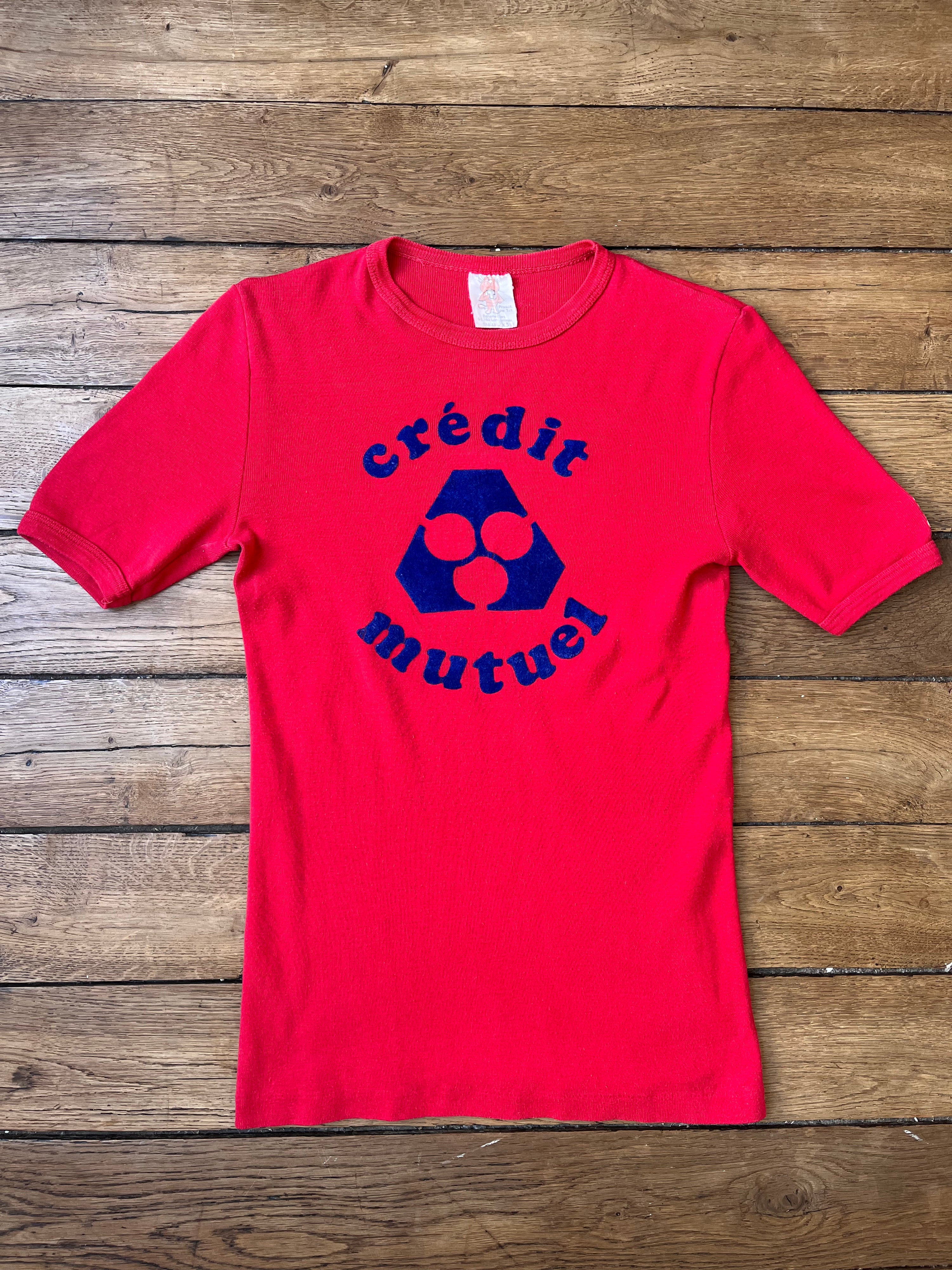 1970s French Vintage Crédit Mutuel Tilt T-shirt (S)